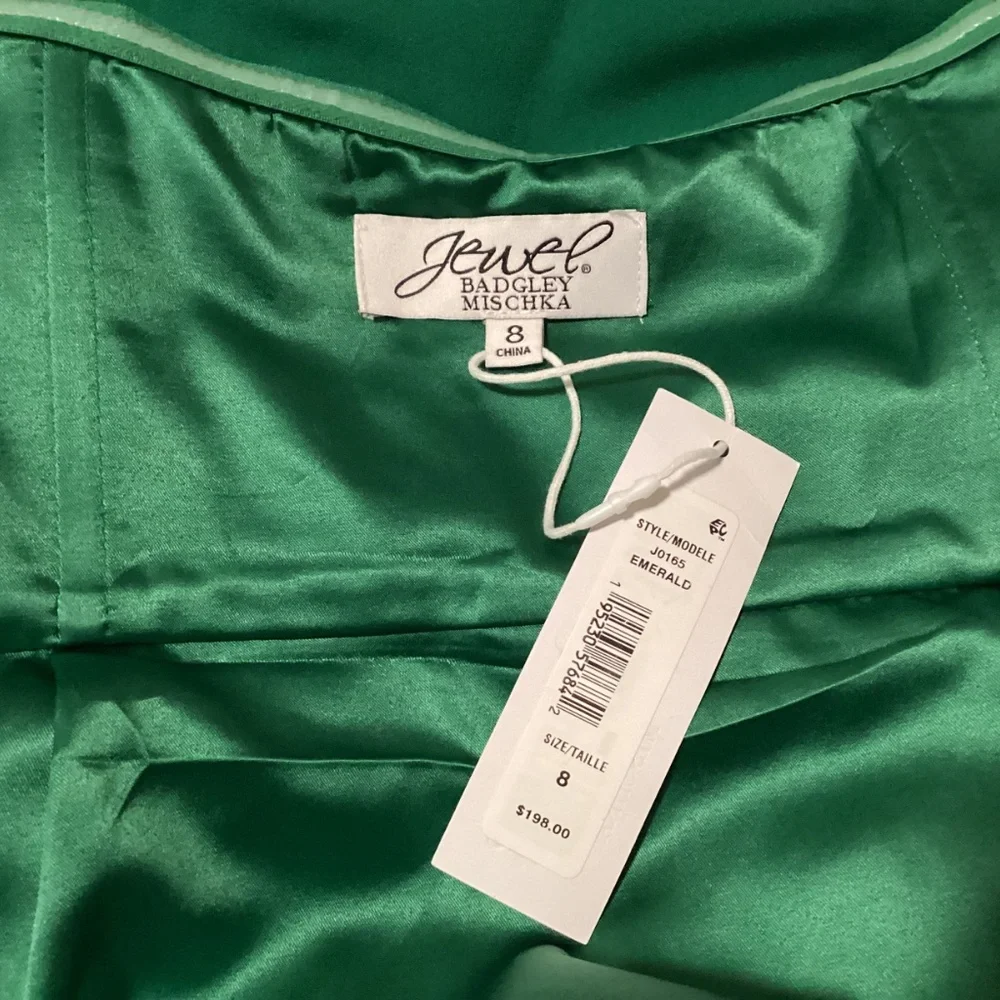 Jewel Badgley Mischka Draped Halter Neck Asymmetric Cocktail Dress, size 8 - Picture 14 of 16